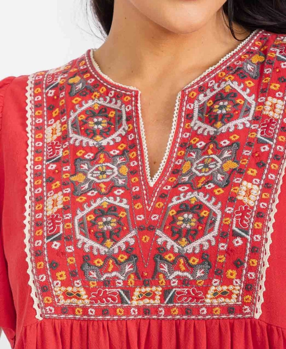 Cotton/Linen Embroidered Dress – The Skirt Lady