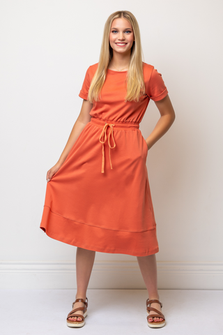 100% Cotton Everyday Dress in Orange