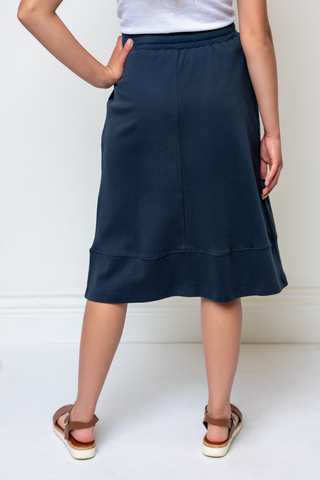 100% Cotton Everyday Skirt in Navy