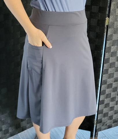 Side Pocket Athletic Skirt in Gray (SKIRT ONLY)