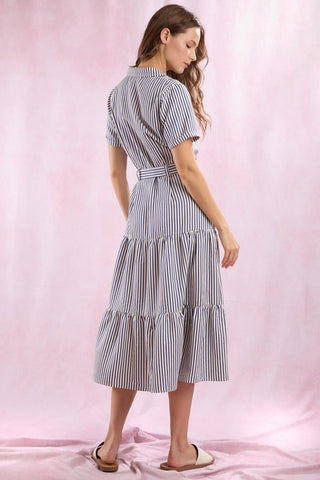 Striped Dress with Sash