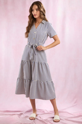 Striped Dress with Sash