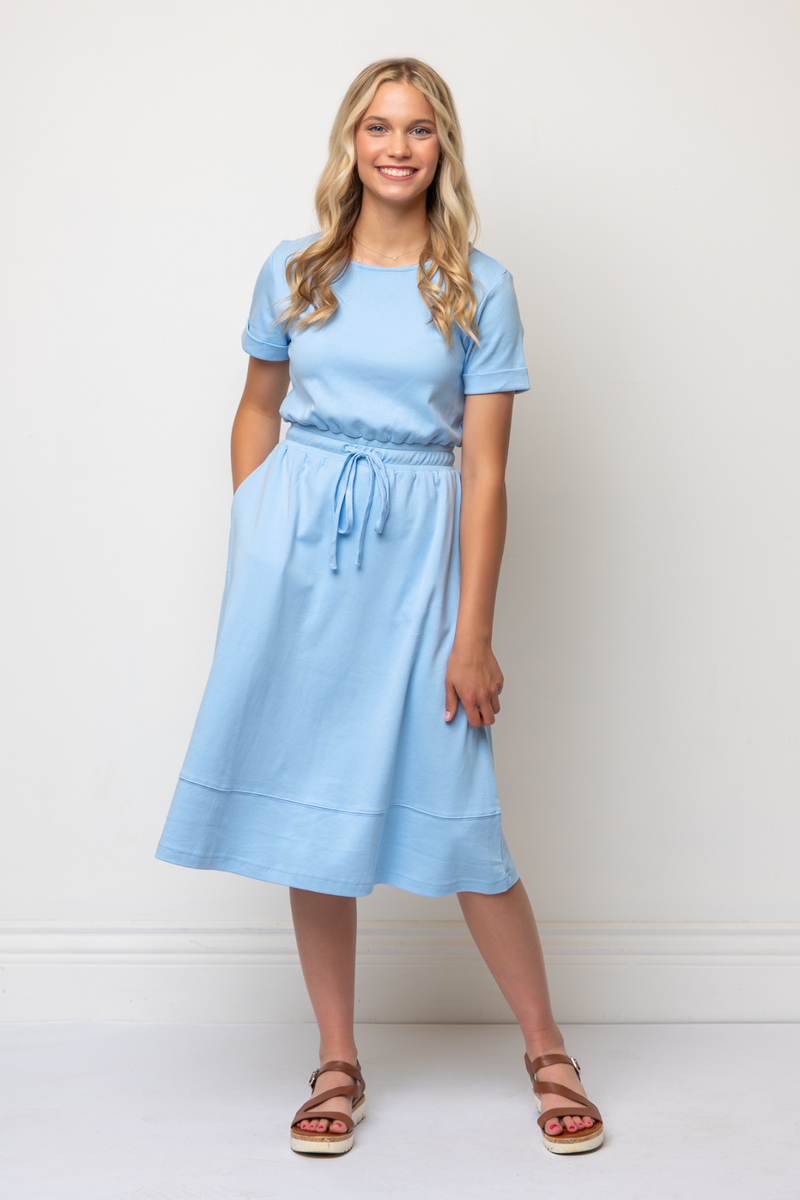 100% Cotton Everyday Dress in Sky Blue