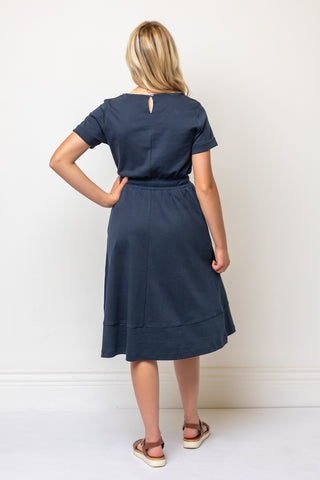 100% Cotton Everyday Dress in Navy