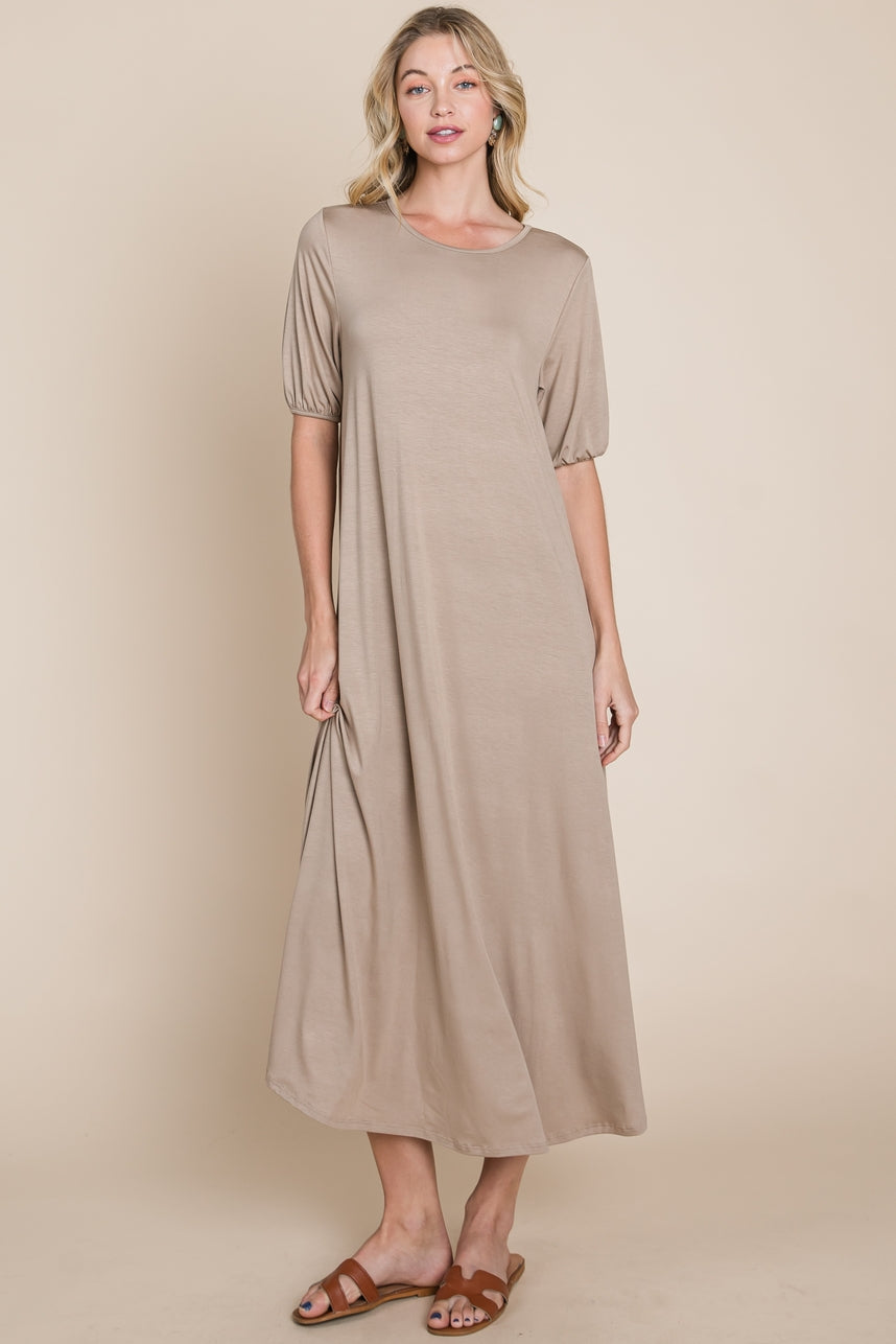 Size Small Casual Taupe Comfy Dress