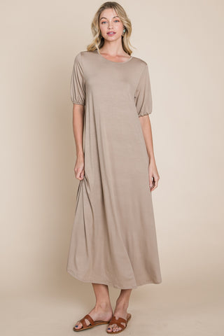 Size Small Casual Taupe Comfy Dress