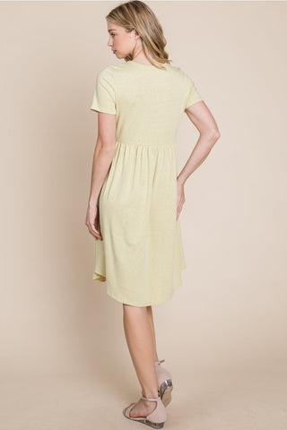 Lime Comfy Dress with Button Accents