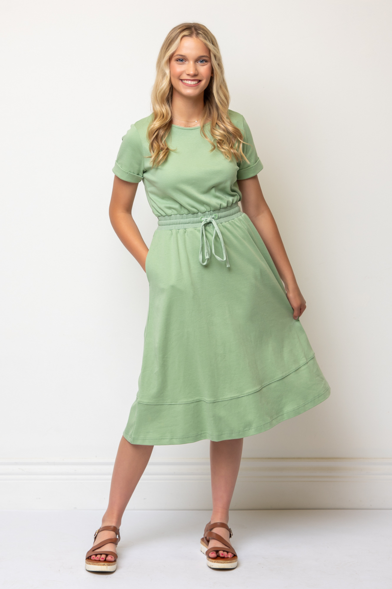 100% Cotton Everyday Dress in Green