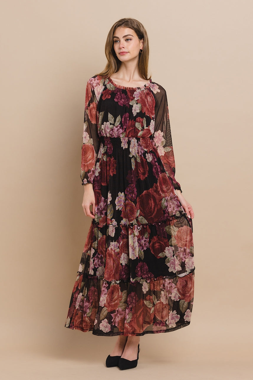 Floral Tiered Formal Dress