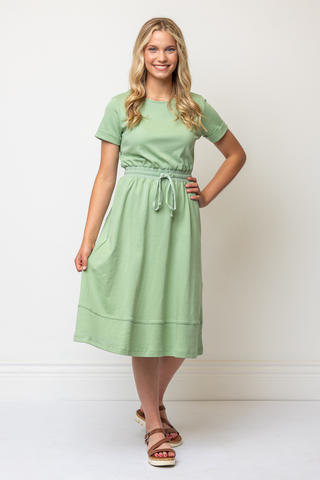 100% Cotton Everyday Dress in Green