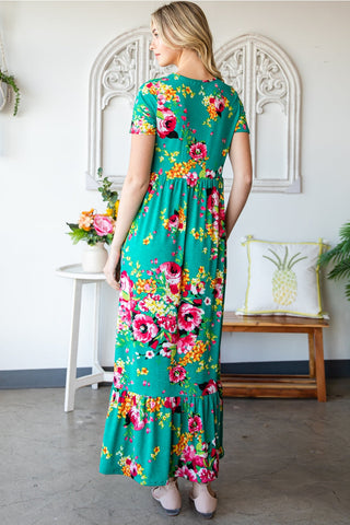 Emerald Floral Dress