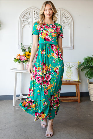 Emerald Floral Dress