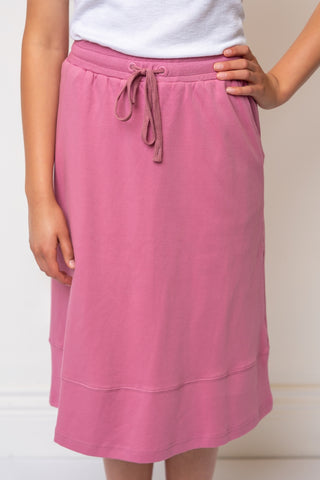 100% Cotton Everyday Skirt in Mauve