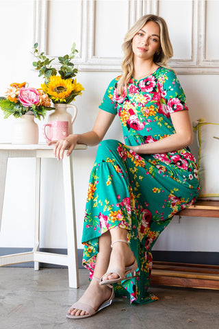 Emerald Floral Dress