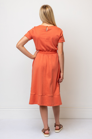 100% Cotton Everyday Dress in Orange