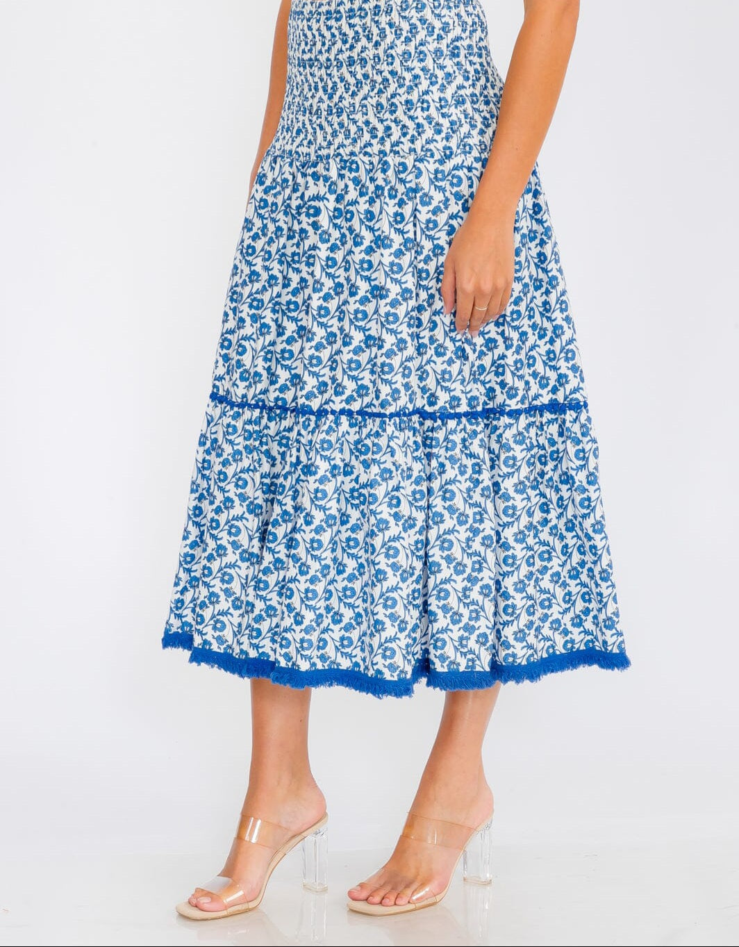 100% Cotton Floral Tiered Skirt