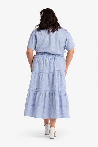 100% Cotton Gracie Dress in Blue