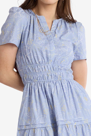 100% Cotton Gracie Dress in Blue