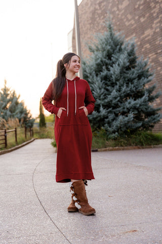 Rust Hoodie Dress