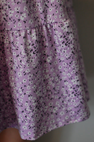 Size Small Lavender Floral Tiered Comfy Dress Longer Length