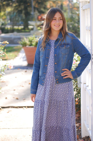 Daisy Mae Tiered Dress in Blue