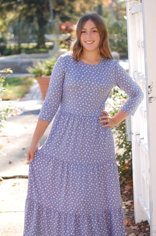 Daisy Mae Tiered Dress in Blue