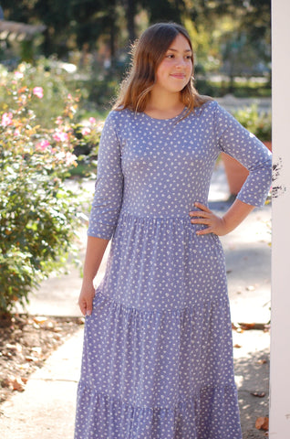 Daisy Mae Tiered Dress in Blue