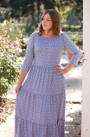 Daisy Mae Tiered Dress in Blue