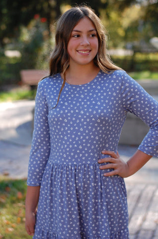 Daisy Mae Tiered Dress in Blue