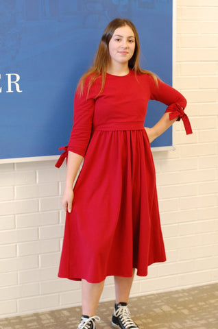 Pre-Order Bow Sleeve Nursing & Maternity Friendly Dress