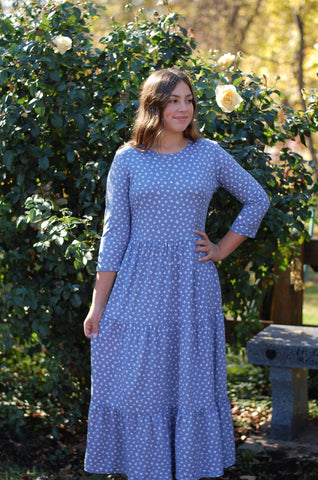 Daisy Mae Tiered Dress in Blue