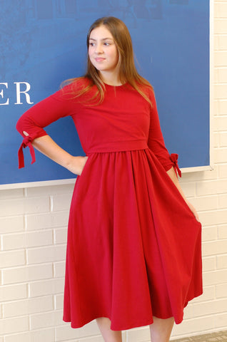 Pre-Order Bow Sleeve Nursing & Maternity Friendly Dress