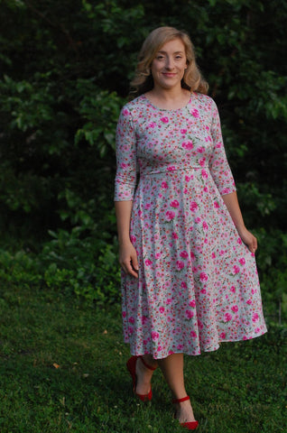 Mint Blooms Round Neck Twirl Nursing Friendly Dress