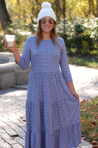 Daisy Mae Tiered Dress in Blue