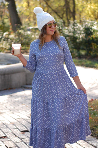 Daisy Mae Tiered Dress in Blue