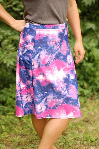 Cosmic Galaxy Tie Dye Aline Athletic & Swim Skirt (Skirt only, no leggings)