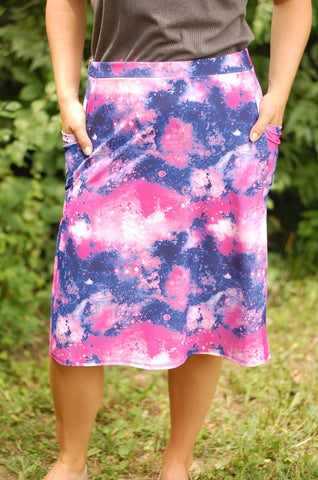 Cosmic Galaxy Tie Dye Aline Athletic & Swim Skirt (Skirt only, no leggings)