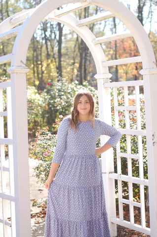 Daisy Mae Tiered Dress in Blue