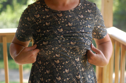 Cotton Chicken Print Nursing Friendly Dress