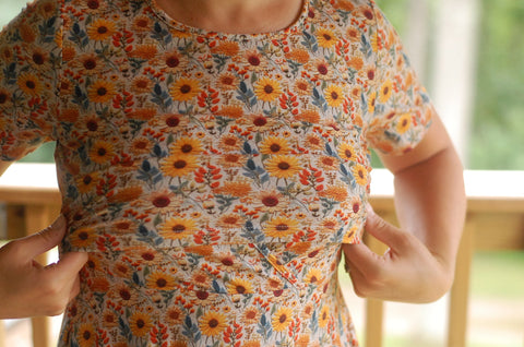 Cotton Sunflower  Floral Nursing Friendly Twirl Dress