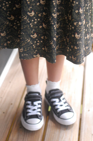 Girls Cotton Chicken Print Twirl Dress