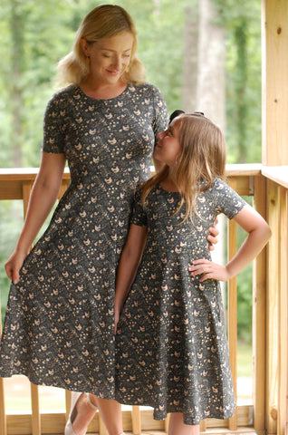 Cotton Chicken Print Twirl Dress