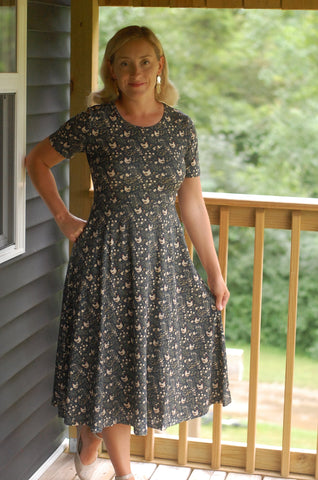 Cotton Chicken Print Twirl Dress