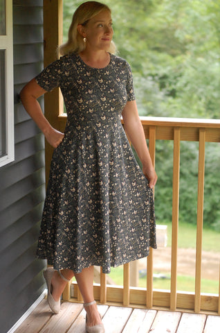 Cotton Chicken Print Twirl Dress