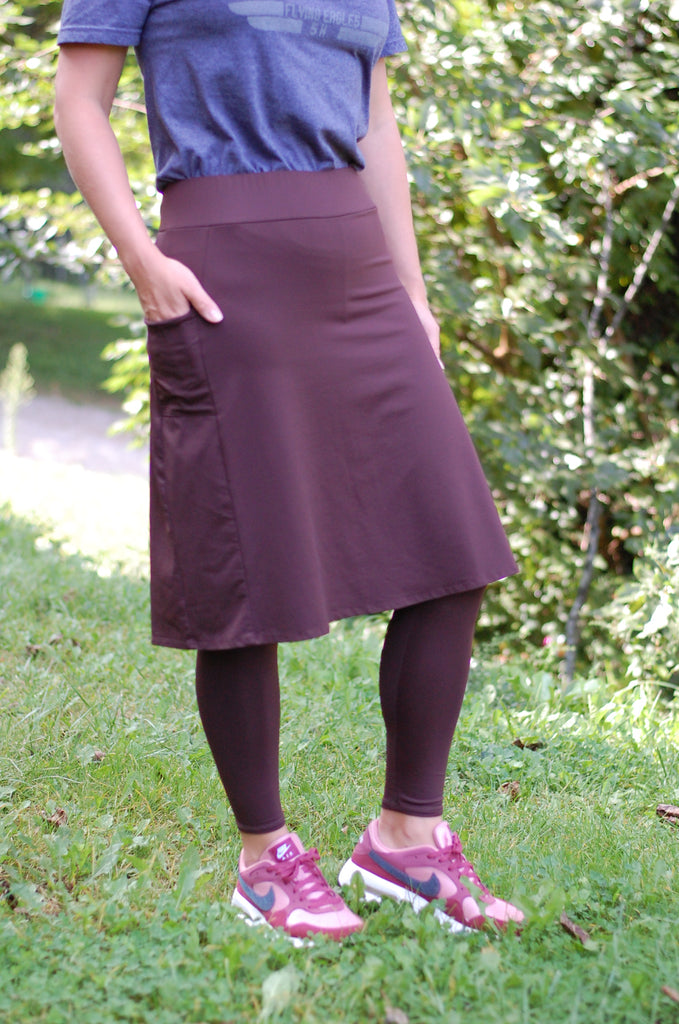 Size Small Cocoa Brown A-Line Side Pocket Style Athletic Skirt