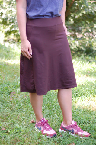 Cocoa Brown A-Line Side Pocket Style Athletic Skirt