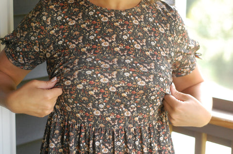 Pre-Order Cotton Butterfly Garden Tiered Midi Dress