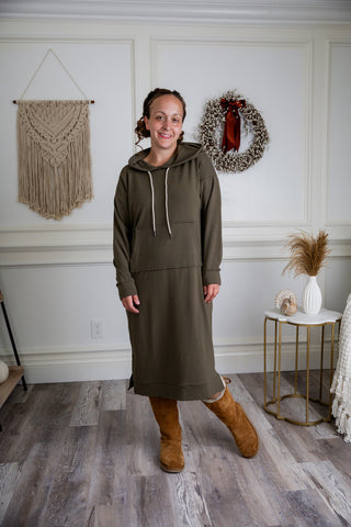 Olive Hoodie Dress