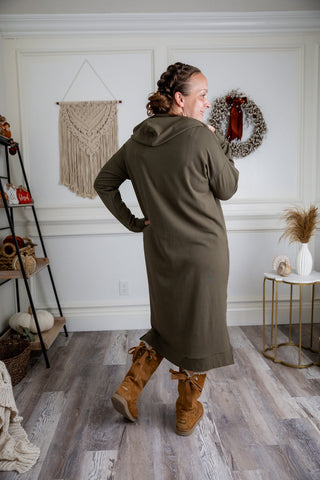 Olive Hoodie Dress