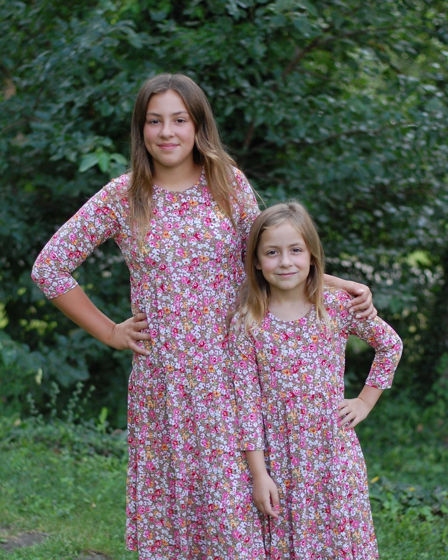 Girls Summer Blooms Tiered Comfy Dress